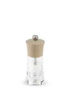 Salt grinder PEUGEOT Oléron, acrylic and wood housing, natural finish, 140 mm height