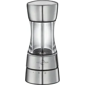 Salt or Pepper Grinder kuchenprofi model KU-3010002813, acrylic and stainless steel, Ø 6 x 14 cm