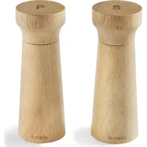 Salt and pepper mills Amefa set, wooden, 15 cm, 2 pieces