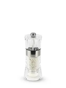 Salt grinder PEUGEOT Oslo, acrylic and wood housing, transparent, 140 mm height