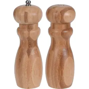 Salt and pepper grinder set Excellent Houseware wooden bamboo mill with salt shaker