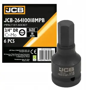 Socket bit impact 3/4" 18 mm (6-point) JCB