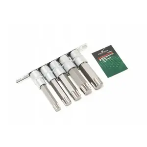 Socket bit set TORX 1/2" Rockforce RF-40914L, 5 pcs, T60–T100, length 100 mm