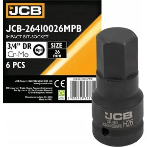 Socket bit (impact) 3/4" 26 mm 6-point for impact wrench — JCB