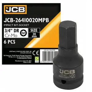 Impact Socket Bit 3/4" 20 mm (6-point) - JCB