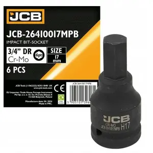 Impact Socket Bit 3/4" 17 mm 6-Point — JCB