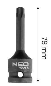 Socket 1/2" drive with T55 Torx key, NEO tools 10-262 — 78 mm, 106 g