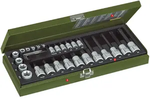 Nut driver bit set Proxxon 23 103 — 29 pcs, 1/4" (6.35 mm) shank, sizes 4–20 mm