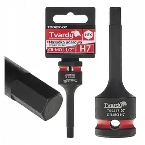 Impact Socket Tvardy 1/2" HEX H7 CR-MO — size H7, chrome-molybdenum impact 1/2 inch drive