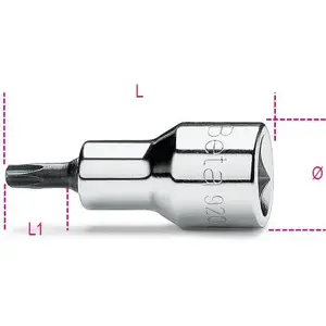 Torx uzgalis 1/2" T27 x 58 mm, Beta Tools 920RTX/27, 1/2 collu piedziņa