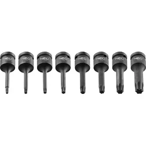 Набор ударных насадок Torx 1/2" T25–T60, 9 шт., NEO tools 08-712
