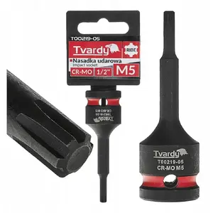 Impact Socket Tvardy 1/2" M5 CR-MO, impact-grade chrome-molybdenum socket (10 mm / pack of 100)