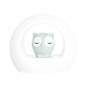 Night light Zazu ZA-LOU-01 for children — grey/white, bright & soft white LEDs, AC/AA battery/DC, 60 min auto-off, 150×180×70 mm