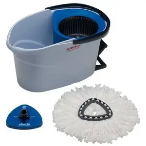 Mop set VILEDA PROFESSIONAL UltraSpin Mini — bucket with wringer and mop base, blue