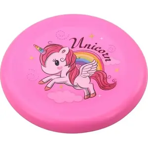 Летающий диск Frisbee LEANToys Единорог розовый 20 см