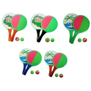 Catch ball paddle set Swede — 2-in-1 paddles with balls, mixed colors