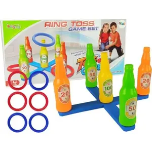 LEAN Sport игра на ловкость с метанием через обруч и цветными бутылочками — семейная уличная игра