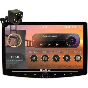Car stereo BLOW 78-348 1DIN single-DIN 10" Android head unit with Wi‑Fi, GPS and CarPlay rotatable display