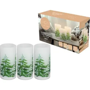 Decorative LED Christmas candles set 3 pcs, battery-powered, flameless, indoor ornament (No name ML45)