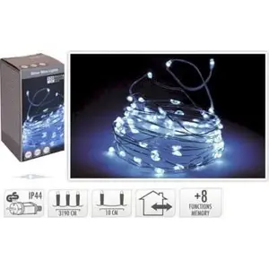 KMTP decorative LED string lights on silver wire 320 LEDs cool white with timer K-AX4234330