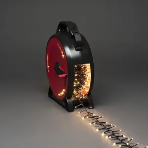 Fairy lights cable reel Konstsmide 1200 LED bulbs, 10.8 W, black/red plastic housing