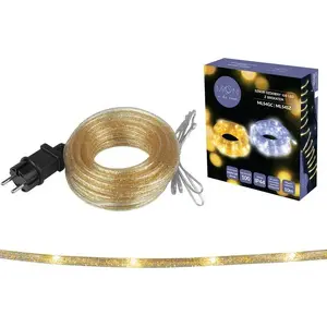 Decorative LED string lights, No name ML54GC — 100 LEDs, gold with glitter, warm white