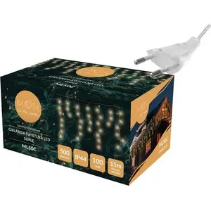 String Light Garland No name ML50C — 100 LED icicle lights, warm white