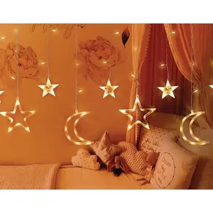 LED light curtain No name ML47C — warm white star and moon string lights