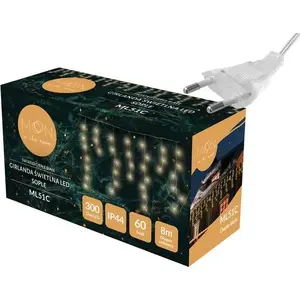 String Light Garland No name ML51C — 60 LED icicle lights, warm white with flash