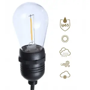Outdoor string lights ART 15 m, 30×E27 sockets, IP65 (without bulbs)