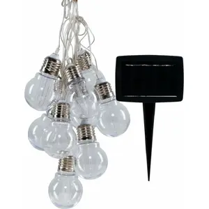 Hanging Solar Lamp Volteno VO1929 — Plastic housing, decorative bulb design, solar-powered outdoor light