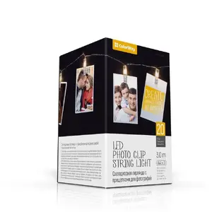 String light ColorWay CW-LCP-20L30B — 3 m, 20 LED lamps, warm white, battery (AA 4.5 V), transparent plastic