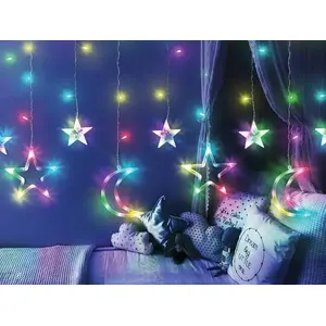 LED light curtain No name ML47M — star and moon shapes, multicolor lighting