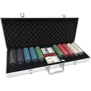 Poker set No name B10 — 500 poker chips, dealer button, cards, case