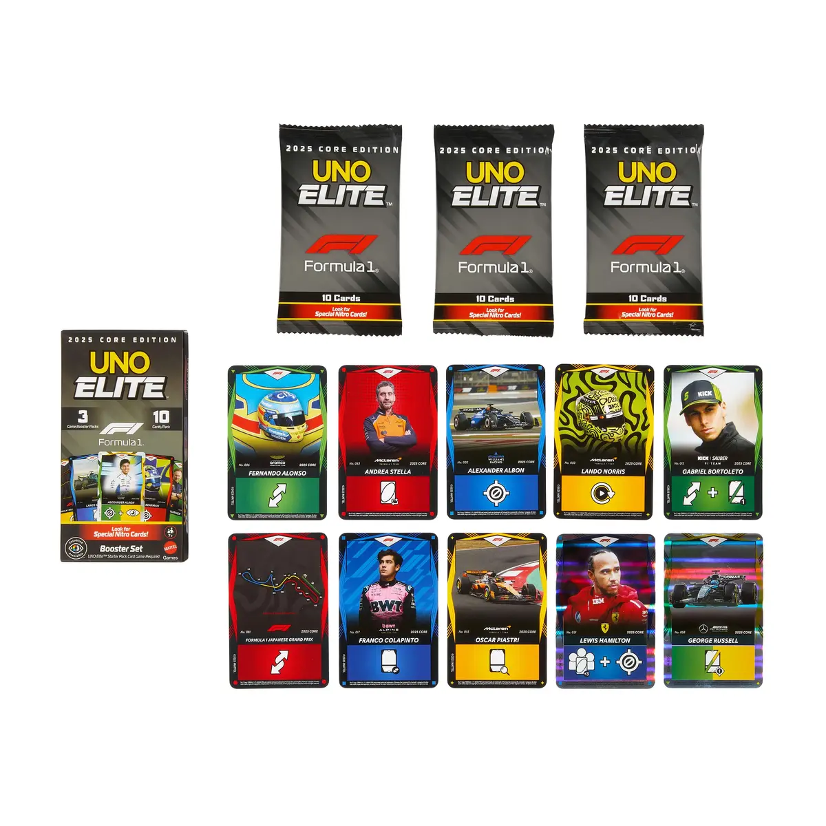 MATTEL UNO Elite Formula 1 Booster Set — 30 kārtis Photo 3