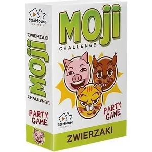 Galda spēle StarHouse Games MOJI Challenge: Zwierzaki — ģimenes spēle, kāršu formāts, dzīvnieku emociju minēšana