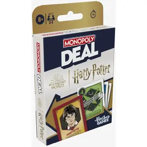 Kāršu spēle Usorteret Monopoly Deal Harry Potter DK/NO – ceļojuma izmēra tirdzniecības un īpašumu kāršu spēle