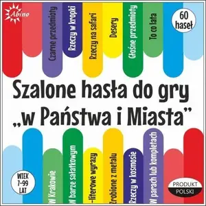 Board game Abino Państwa Miasta – travel-sized party game, brand Abino, MPN 405220
