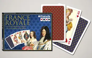Kāršu kava Piatnik France Royale — klasiskās franču mastu kārtis, 52 kārtis, kvalitatīvs apdare