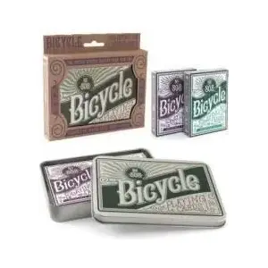 Playing Cards Bicycle Retro Tin Gift Set – Bicycle brand metal tin, classic playing card deck