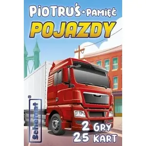 Galda spēle SCHEMAT Karty Piotruś + Pamięć Pojazdy — kāršu spēle salīdzināšanai un atmiņai