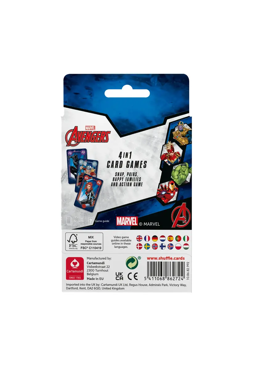Kāršu spēle Cartamundi Shuffle Marvel Avengers 4-in-1 Photo 6
