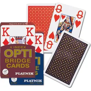 Карты для бриджа Piatnik OPTI Bridge Cards 4 Index, комплект для контрактного бриджа (77139)