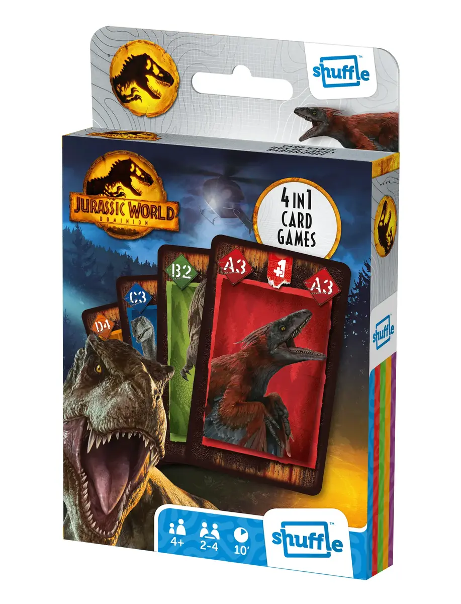 Card Game Cartamundi Shuffle Jurassic World 4-in-1 Photo 3