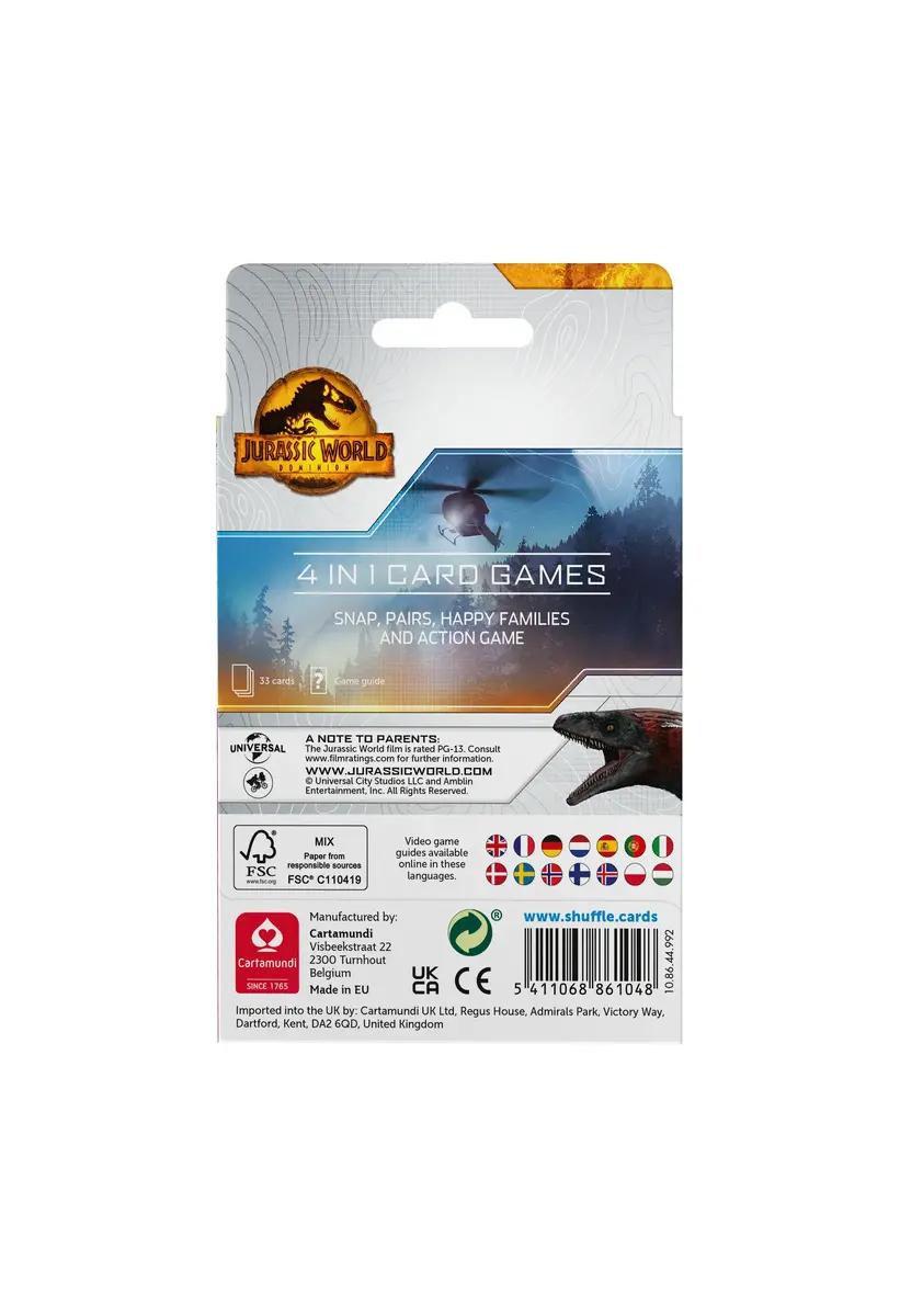 Card Game Cartamundi Shuffle Jurassic World 4-in-1 Photo 5