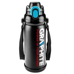 Термос GRAPHITE GD04, вакуумный туристический фляжка, 0.8 л, чёрный
