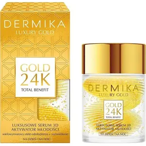 Dermika Luxury Gold 24K Total Benefit 3D serums — dienas un nakts jaunības aktivators, 60 g