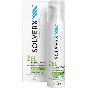 Точечный гель Solverx Acne Skin от Solverx, 15 мл — противоугревое средство для локальных высыпаний