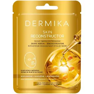 Dermika Skin Reconstructor concentrated gold serum — intensive skin rejuvenation facial mask (sheet)