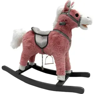 Šūpuļzirgs LEANToys modelis 15564, 74 cm augsts, rozā, ar skaņu